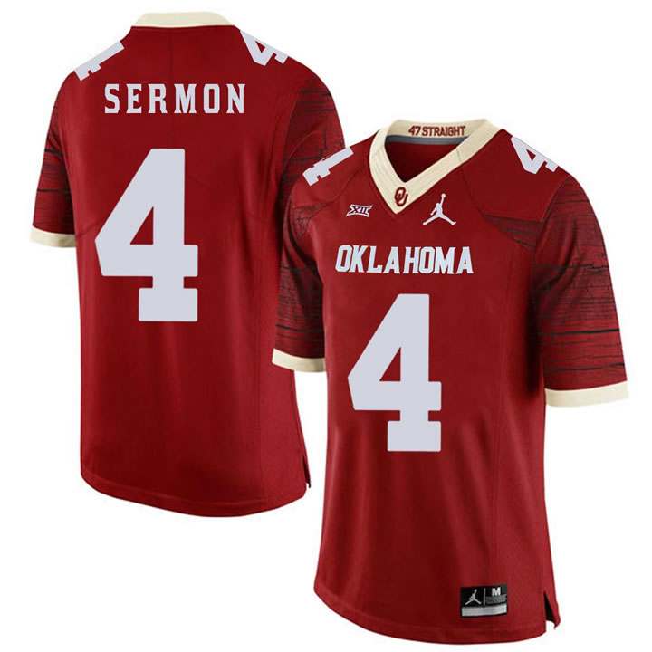 Oklahoma Sooners 4 Trey Sermon Red 47 Game Winning Streak College Football Jersey Dzhi,We sell and wholesale Oklahoma Sooners 4 Trey Sermon Red 47 Game Winning Streak College Football Jersey Dzhi on line form chian!